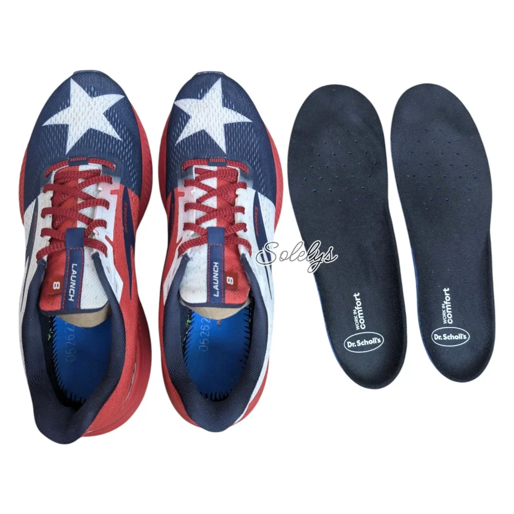 Brooks Launch 8 Texas Star Flag Red White and Blue Running Sneaker Womens 10 - Picture 8 of 12